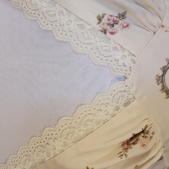 Urban Outfitters Kimchi Blue NWT Cream Pink Kitten Asymmetrical Dress Size XL - Picture 7 of 11